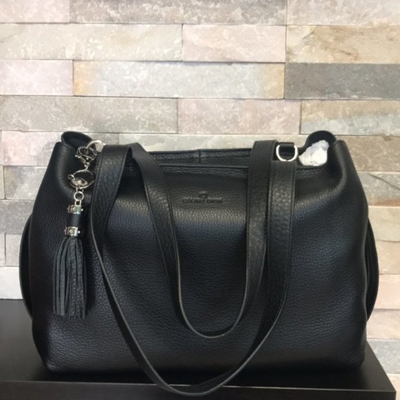 Celine Dion Large Mezzo Leather Satchel - Picture 2 of 9